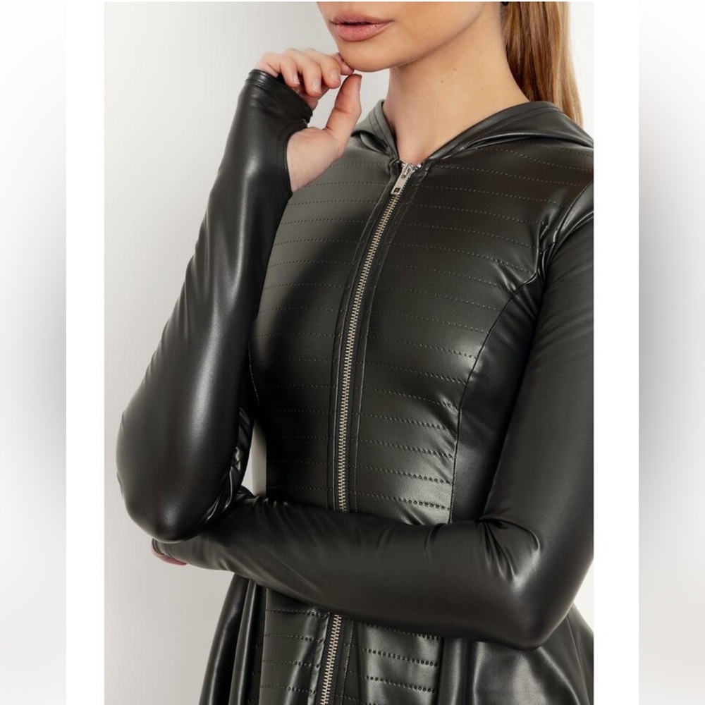 BlackMilk Desert Pirate Moto Long Sleeve Hooded Dress - Picture 4 of 9